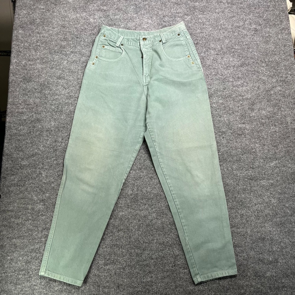 Vintage Zena Jeans Women's 14‎ Green Denim Classic Zip Fly USA Made - 29X29.5